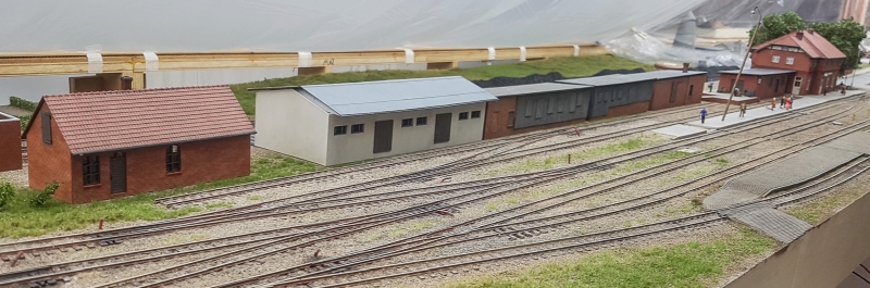Abb.: Das Modell präsentiert den Bahnhof Bruchhausen-Vilsen um das Jahr 1956.